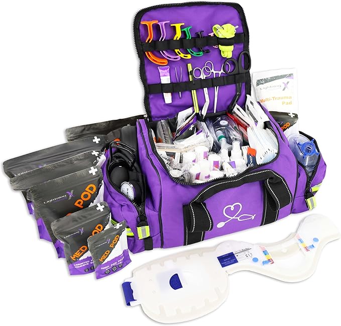 Lightning X MB30-SKC Large EMT Trauma Kit | Fully Stocked First Responder Bag by LightningXProducts