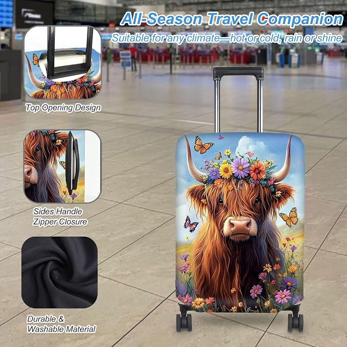 Luggage Cover Protector for 19-20 Inch Suitcases, TSA Approved Elastic Travel - Image 3