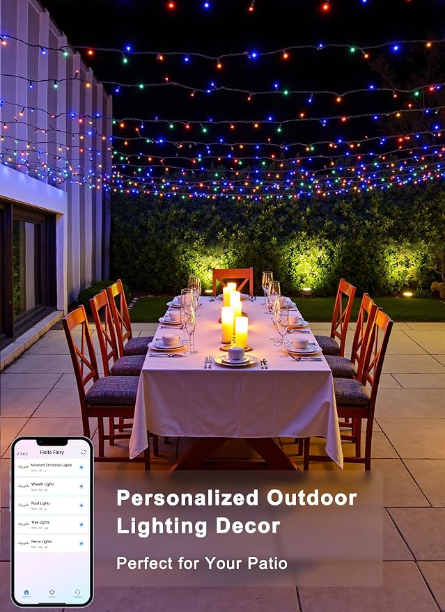 Minetom LED Color Changing Smart RGB Christmas Tree Lights, 198ft 600LED String - Image 4