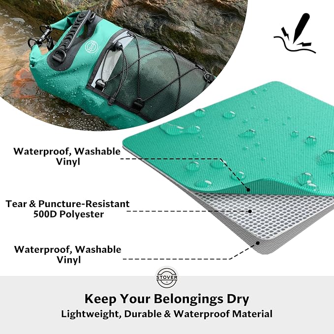 STOVER 5/10/25/30/40/55L Waterproof Dry Bag- Roll-Top Backpack w/Phone Case- - Image 2
