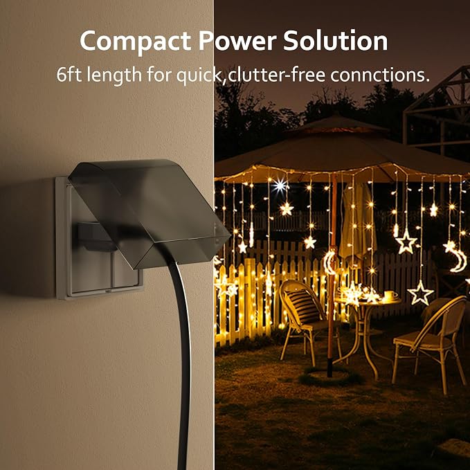 BN-LINK 6ft Indoor Outdoor Extension Cord 16/3 SJTW, 2 Pack, Weather Resistant - Image 2