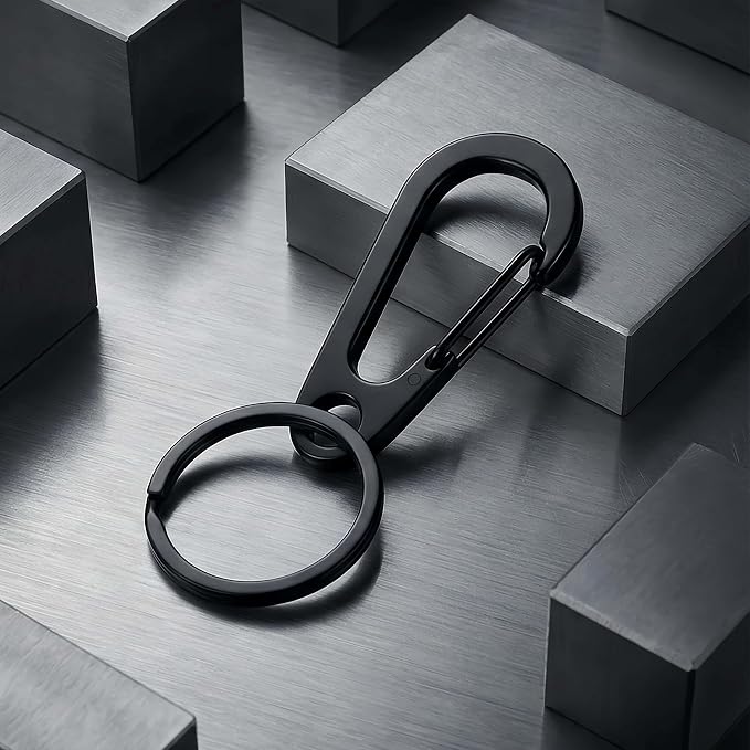 Stainless Steel Carabiner Keychain, Quick Release Heavy Duty Key Clip - Image 4