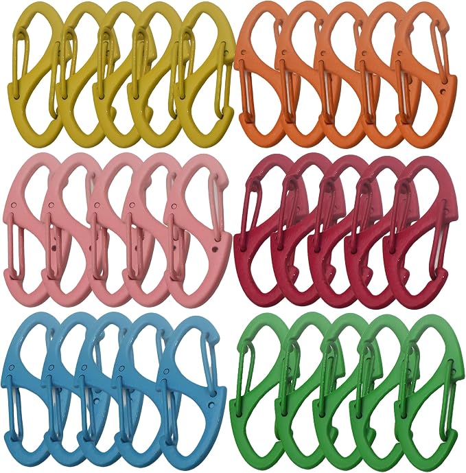 Small Carabiner Clips 1.6 inch Metal Double Sided Spring Gate Snap Hooks by Bytiyar