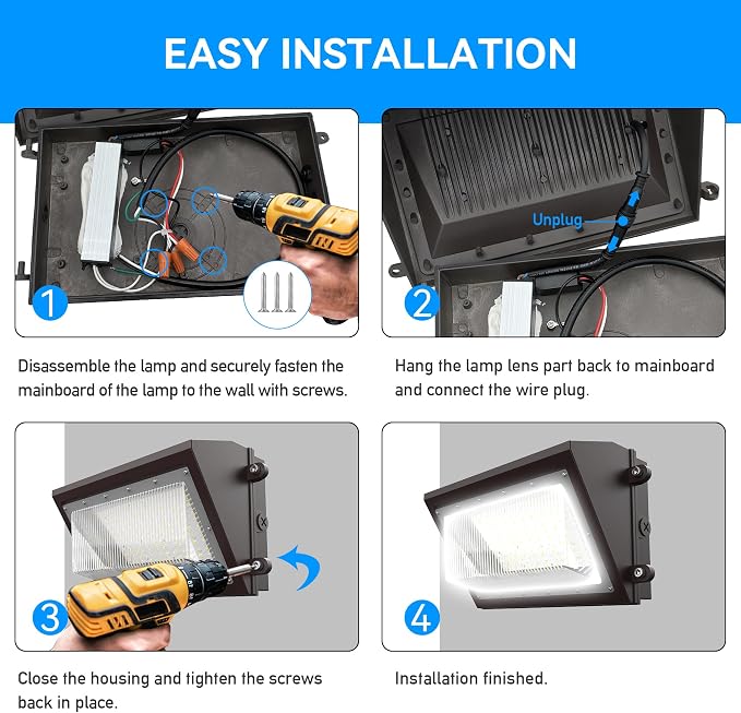 120W LED Wall Pack Light with Dusk-to-Dawn Sensor, 16800LM 5000K LED Security - Image 7