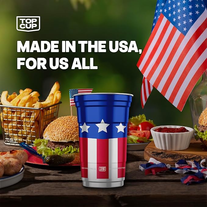 Top Cup America's 250th Birthday 20 oz Reusable Aluminum Party Cups 20 Count | - Image 5