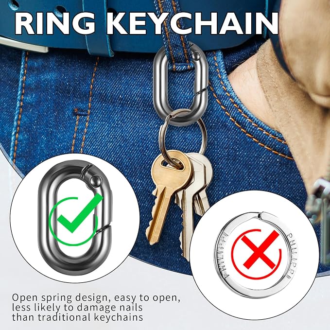 Small Carabiner, O-Ring Key Ring - Image 6