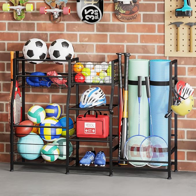 Sonyabecca Garage Sports Equipment Organizer 2 Golf Bag Stand Golf Storage by Sonyabecca