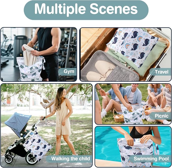 Wet Dry Bags 2-Pack with Cute Dolphin Print - Image 7