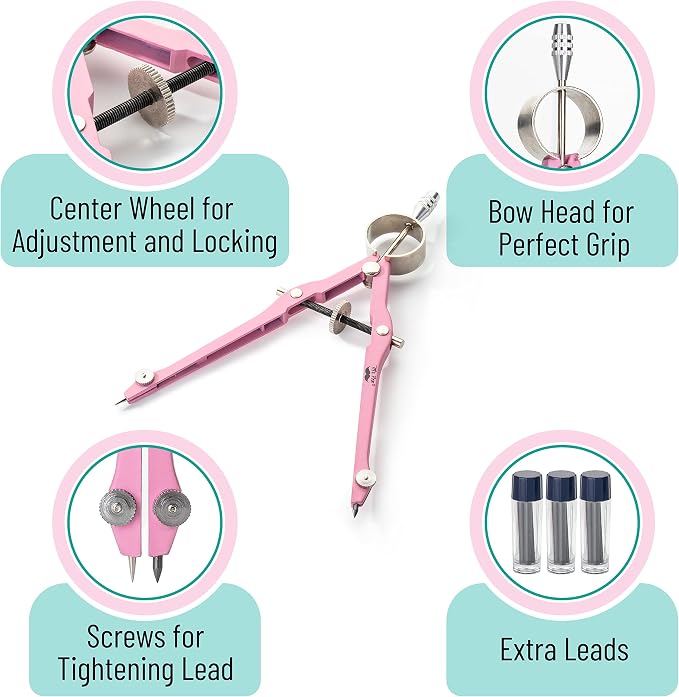 Mr. Pen- Professional Compass for Geometry, Extra Leads, Metal Compass - Image 4