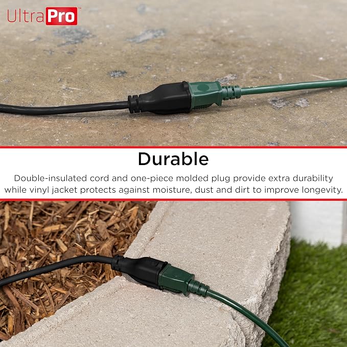 UltraPro Outdoor Extension Cord, 25 Ft, Heavy Duty, UL Certified 3 Prong - Image 4