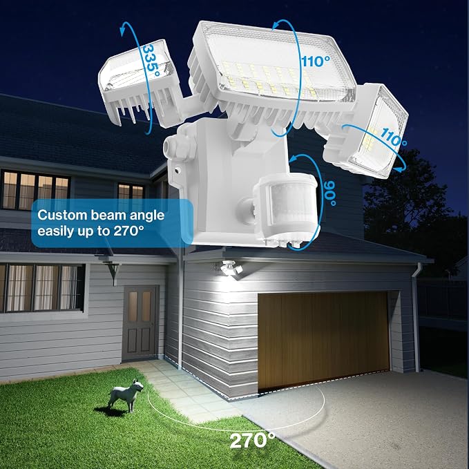 Olafus 70W Motion Sensor Outdoor Light Plug in, Motion Flood Light Dusk to Dawn - Image 7