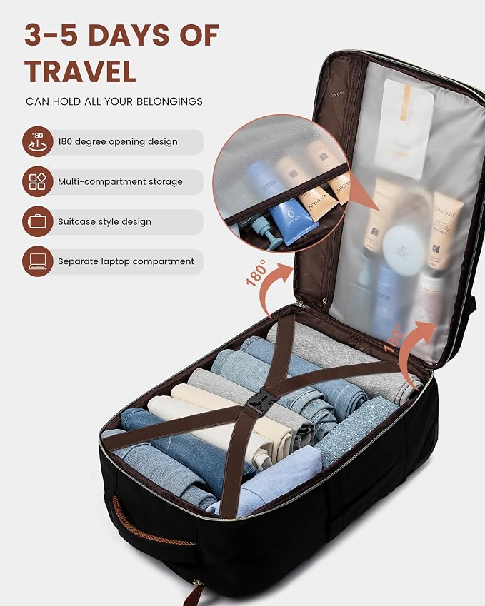 LOVEVOOK Rolling Backpack for Women, 50L Travel Backpack - Image 6