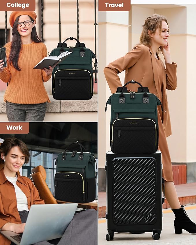 LOVEVOOK Laptop Backpack for Women, 15.6'' Waterproof Nurse Bag Teacher Work - Image 9