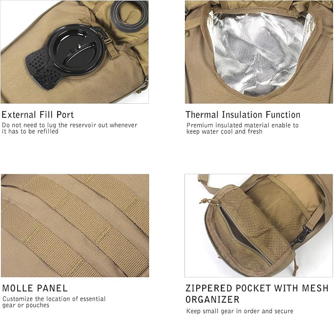 Unigear Tactical Hydration Packs Backpack 1050D - Image 5