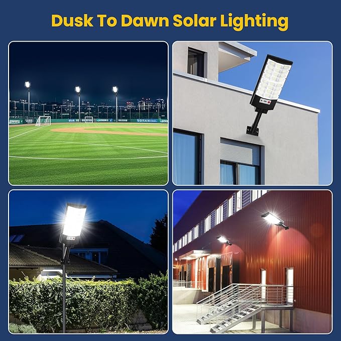 2-Pack Solar Street Lights Outdoor Waterproof, 12000LM Solar Lights - Image 7