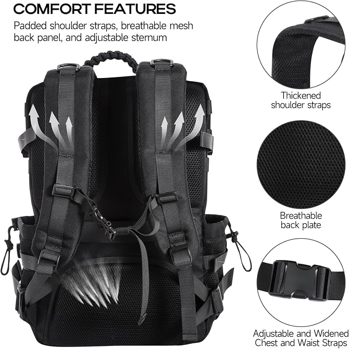 Tactical Backpack for Men, 35L Travel Military Backpack - Image 4