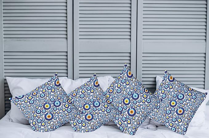 Ambesonne Evil Eye Throw Pillow Cushion Case Pack of 4, Traditional Turkish - Image 2
