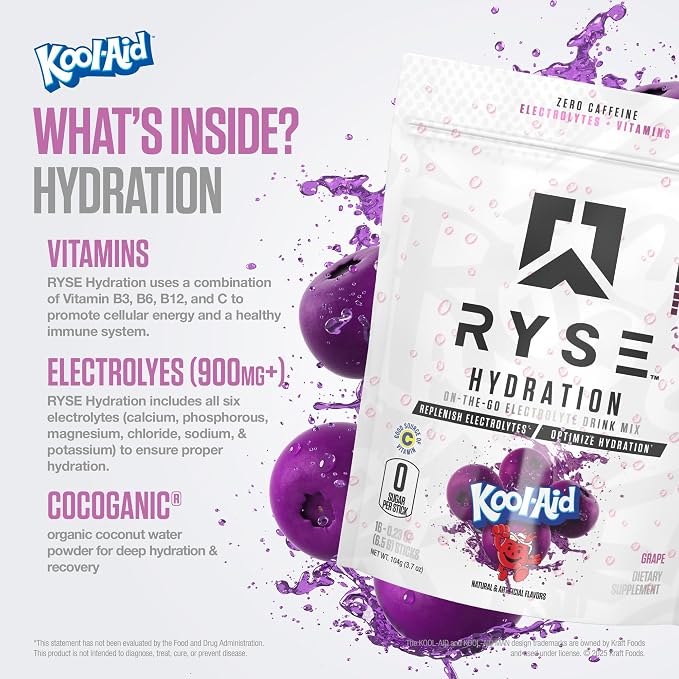 RYSE Hydration Electrolyte Powder Drink Mix Packets - Image 4