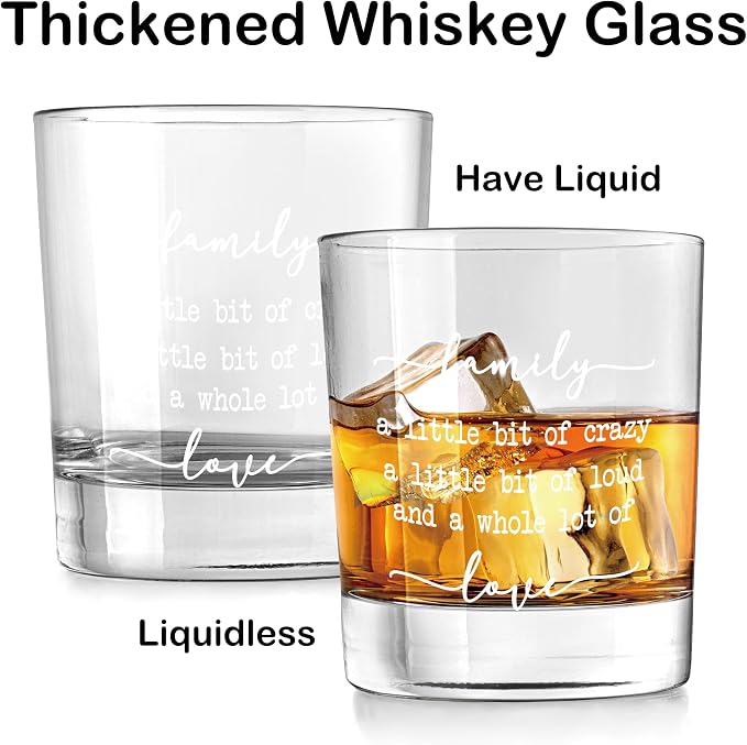 Nogrit Funny Family Quote Whiskey Glasses 10 oz, Best Housewarming Gifts 2025 - Image 5