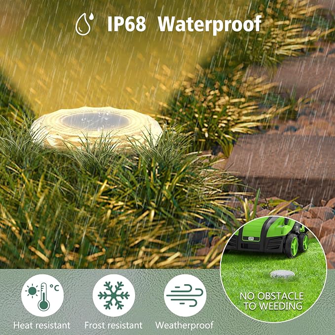echosari Solar Ground Lights 12 Pack, Upgraded Solar Garden Lights Auto ON/Off - Image 4