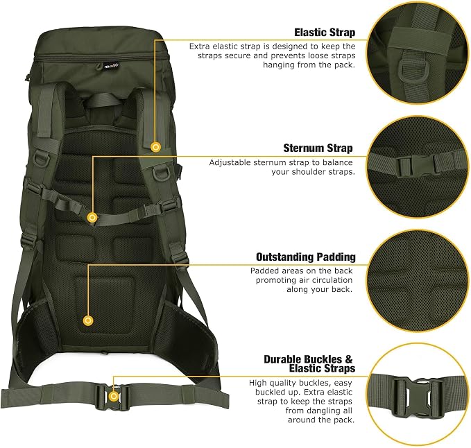 Mardingtop 50L Hiking Backpack, Backpacking Backpack - Image 6