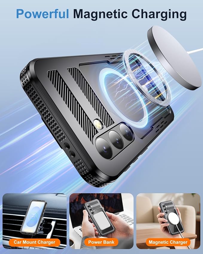 for Samsung Galaxy S25 Waterproof Case, Magnetic Heavy Duty Military Grade - Image 7