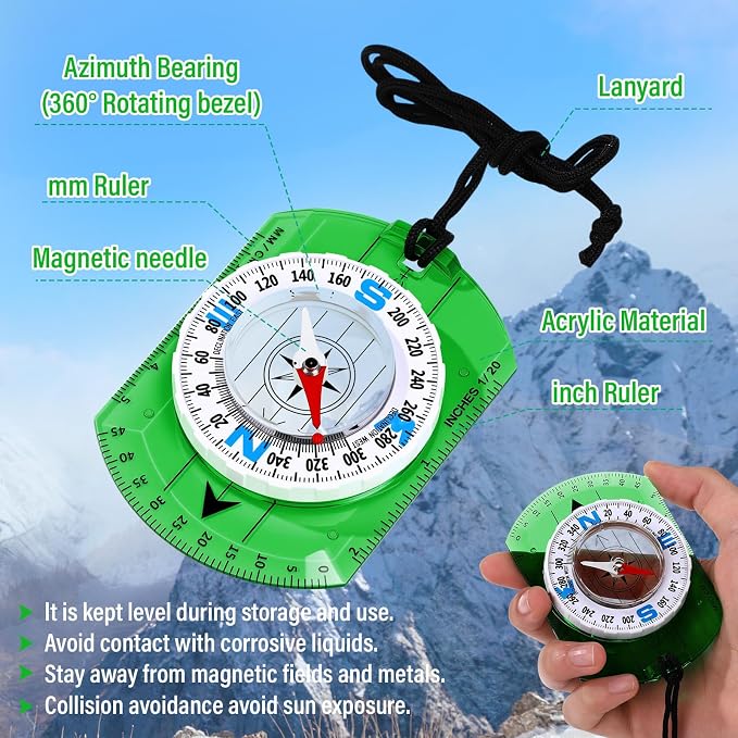 20 Pcs Acrylic Orienteering Compass Hiking Backpacking Survival Reliable - Image 3