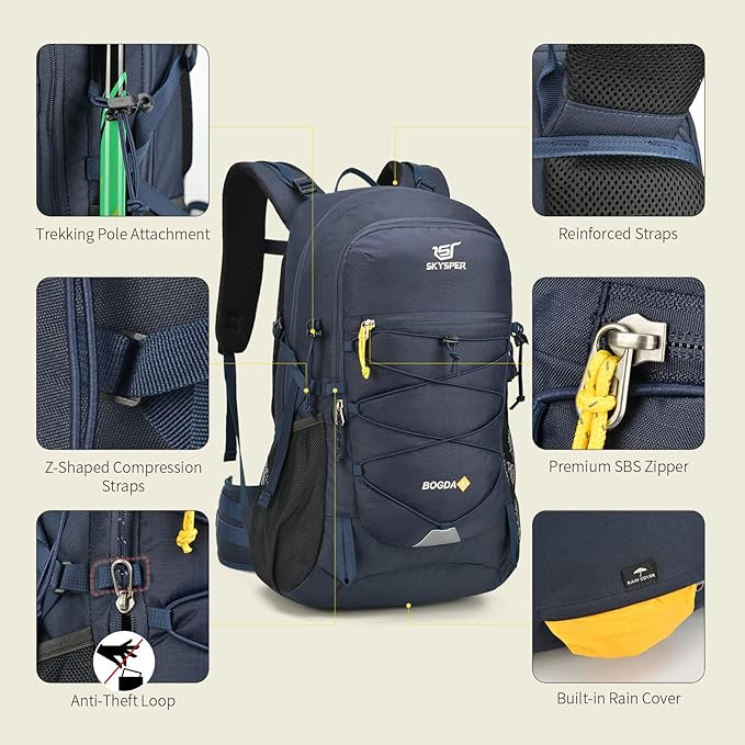 SKYSPER Hiking Backpack for Men Women, 35L Travel Backpack Waterproof Camping - Image 3