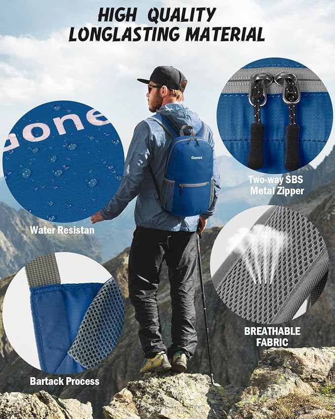 Gonex Ultra Lightweight Packable Backpack 20L Daypack Handy Foldable Camping - Image 4