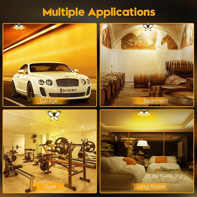 TANBABY 2 Pack LED Garage Lights, 150W Deformable Garage Light Bulb, Total - Image 5