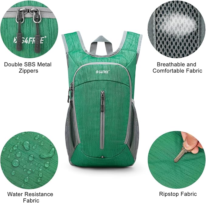 G4Free 10L Hiking Backpack Small Travel Hiking Daypack Lightweight Packable - Image 4