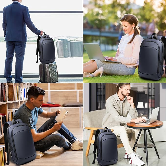 Business Backpack 17 Inch Slim Expandable Waterproof Travel Laptop Backpacks - Image 7