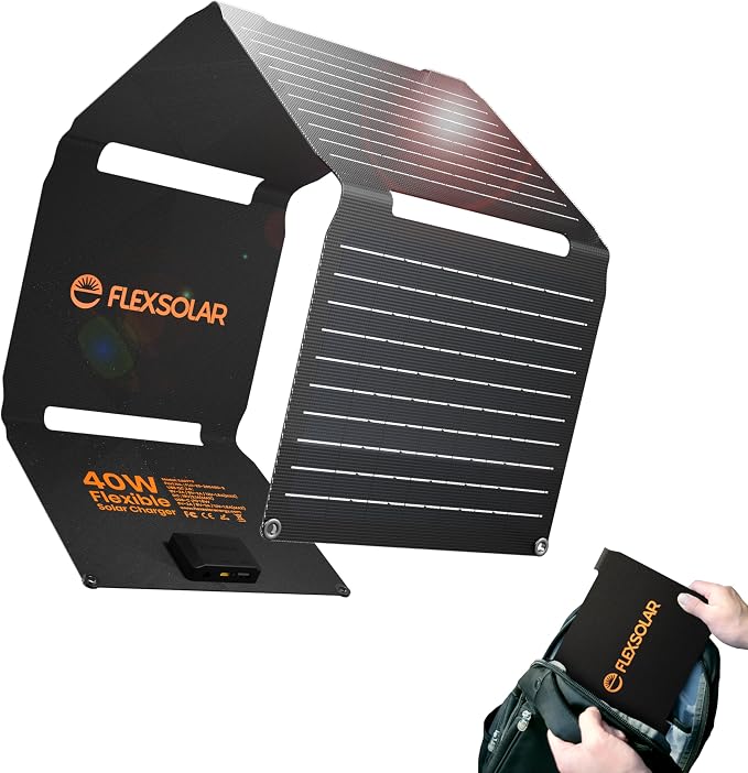 Upgraded FlexSolar 40W Portable Solar Panels Chargers by FlexSolar