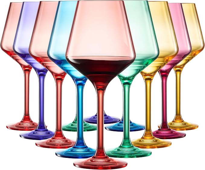 European Style Plastic Crystal Unbreakable Stemmed Wine Glasses | Set of 12 | - Image 5