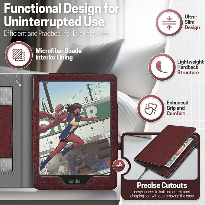 TNP Stand Case with Strap for Kindle Paperwhite 12th Gen 2024 / Kindle - Image 8
