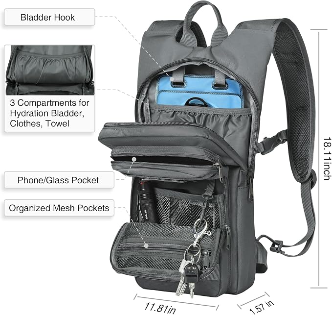 NOOLA Hydration Backpack with 3L TPU Water Bladder, Tactical Molle Water - Image 5