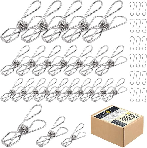 145 Pcs Multi-Purpose Stainless Steel Clothes Pins by Mardatt