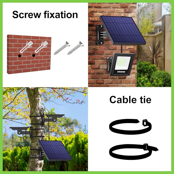 intelamp 4400mAh Solar Flood Lights, 2 Pack Outdoor Solar Security Light Dusk - Image 5