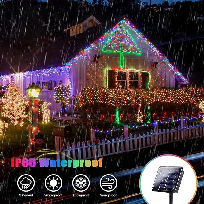 Extra-Long Solar String Lights for Outside, 4 Pack 400LED Solar Fairy Lights - Image 2