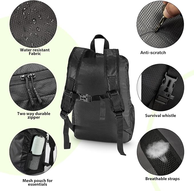 VPBAGE 15L Water-resistant Hiking Daypack, Small Backpack Travel Outdoor - Image 3