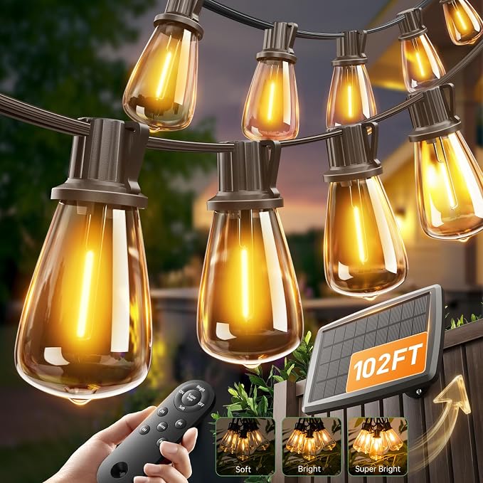 addlon 102FT Solar String Lights Outdoor by addlon