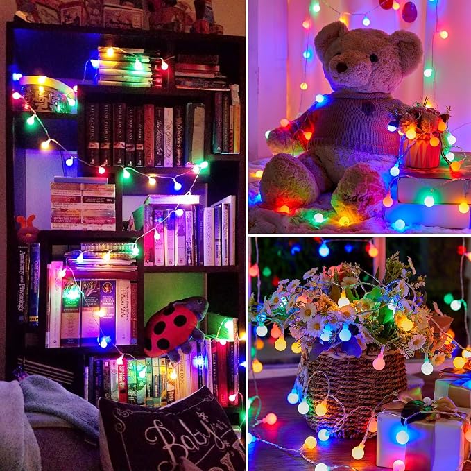 Minetom Globe String Lights, 33 Feet 100 Led Fairy Lights Plug in, 8 Modes - Image 3