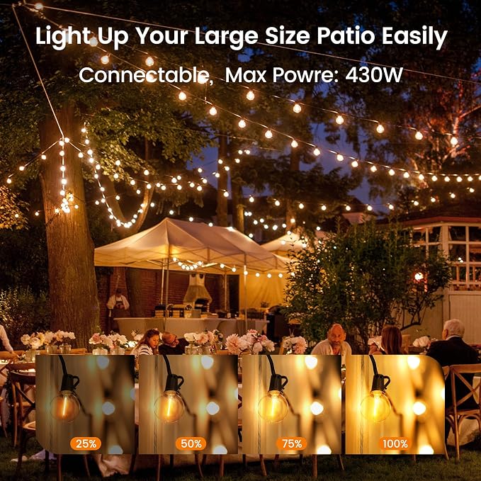 OHLUX Outdoor String Lights, 27FT LED Patio Lights - Image 6