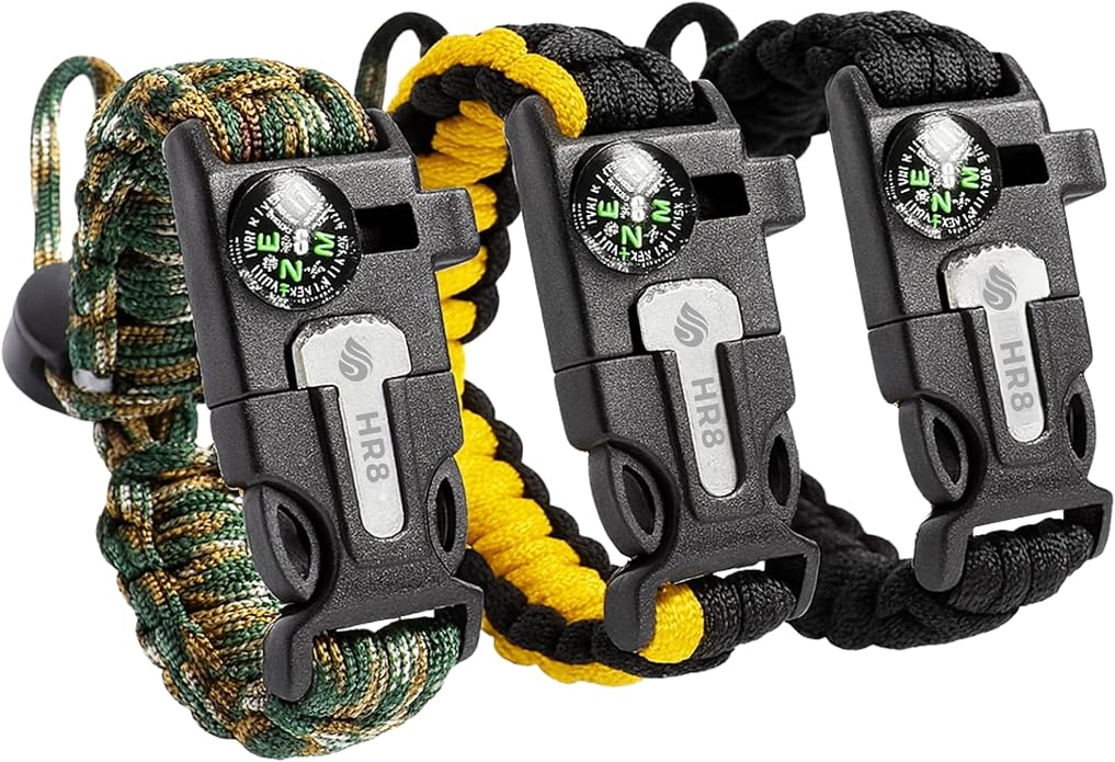 HR8 Paracord Survival Bracelet – Adjustable Paracord Bracelets, Hunting Gear by Unknown