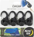Nite Ize NCJ-01-4R3 CamJam Tie Down Rope Carabiner Clip, Cord Tightener 4-Pack by NiteIze