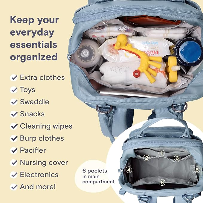 RUVALINO Diaper Bag Backpack-Multifunction Baby Travel Bag - Image 4