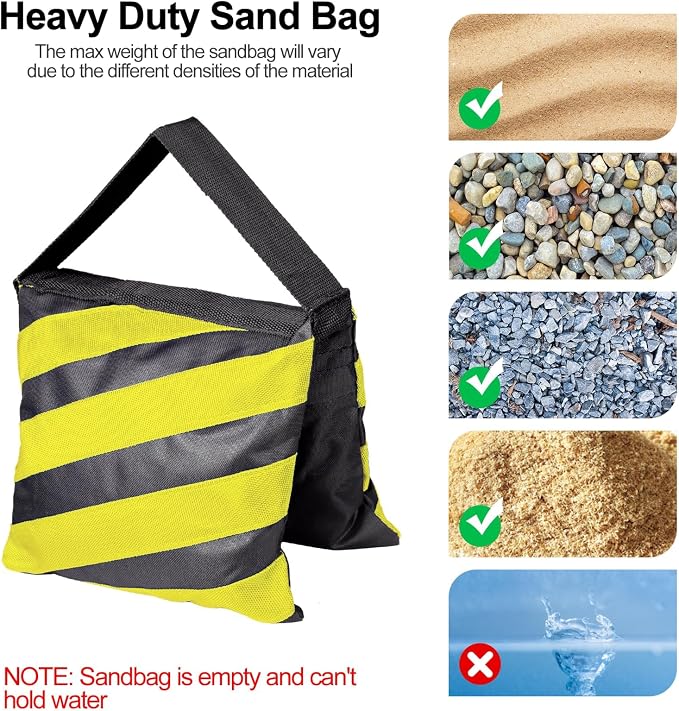 EMART Heavy Duty Sandbag Photo Studio Weight Bag Saddlebag Design - Image 6