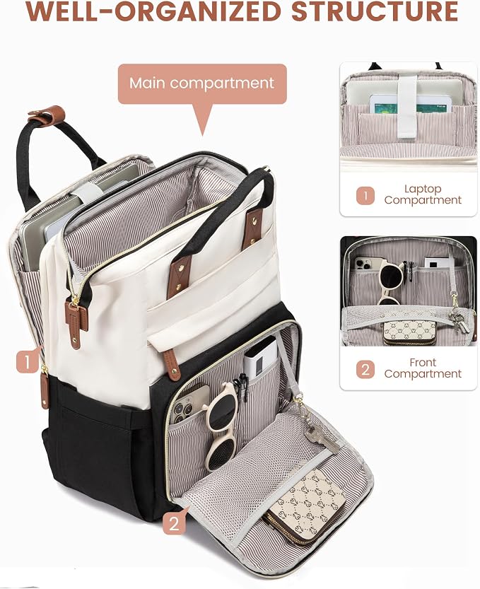 LOVEVOOK Laptop Backpack for Women, 15.6'' Waterproof Nurse Bag Teacher Work - Image 2