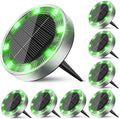 Peasur Mini Solar Ground Lights Outdoor, 8 Pack Flat Solar Powered Disc Lights by Peasur