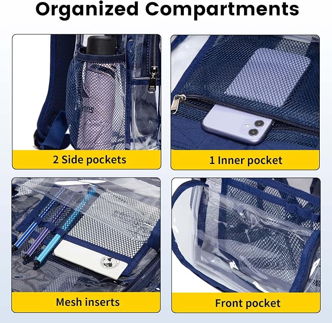 Vorspack Clear Backpack Heavy Duty PVC Transparent Backpack - Image 5